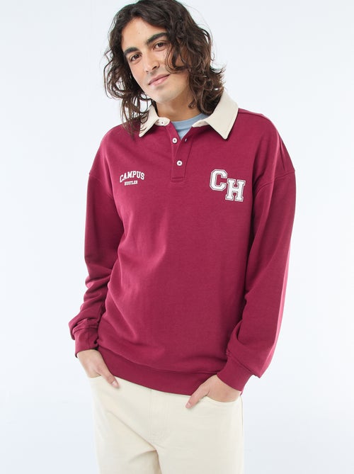 Rugby-Style Long Sleeve Polo Shirt - Kiabi