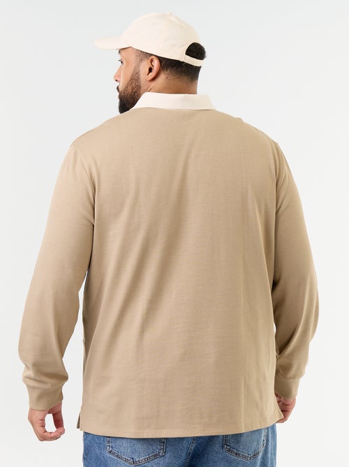 Rugby-style long-sleeved polo shirt - Kiabi