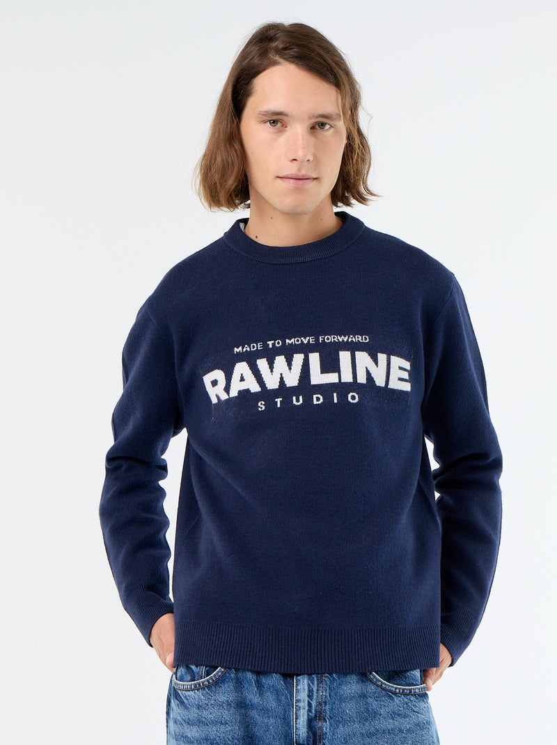 Rundhals-Pullover mit Aufdruck Weiß - Kiabi