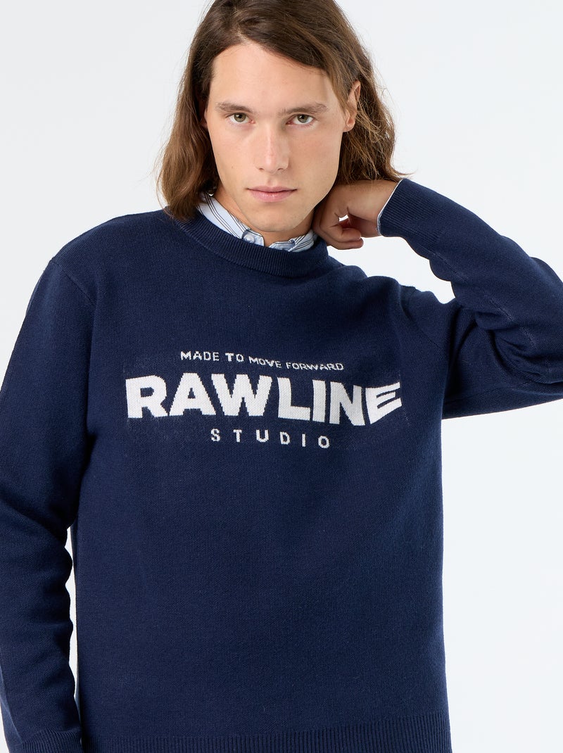 Rundhals-Pullover mit Aufdruck Weiß - Kiabi