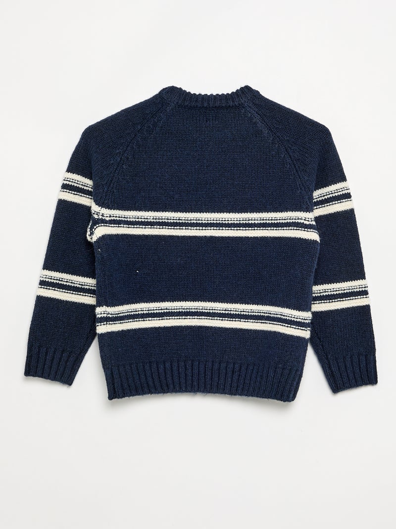 Rundhals-Strickpullover Blau - Kiabi