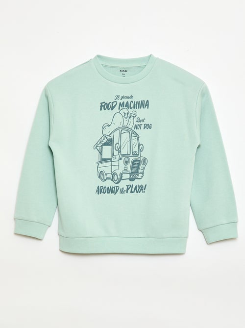 Rundhals-Sweatshirt mit Print - Kiabi