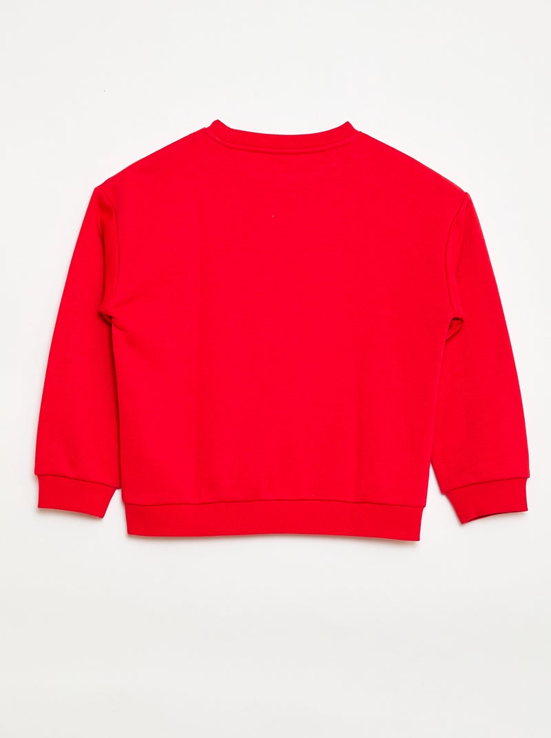 Rundhals-Sweatshirt mit Print Rot - Kiabi