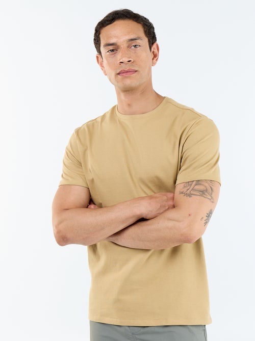 Rundhals-T-Shirt aus Baumwolle - Tough Cotton™ - Kiabi