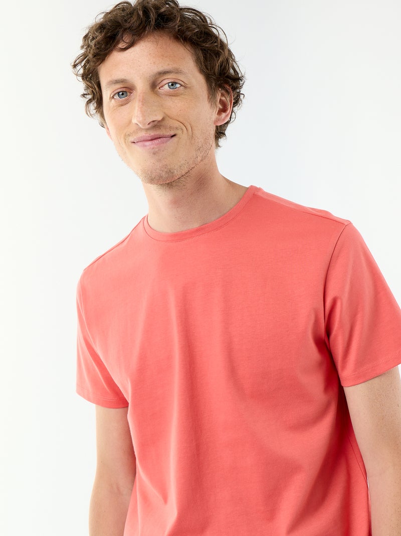 Rundhals-T-Shirt aus Baumwolle – Tough Cotton™ Orange - Kiabi