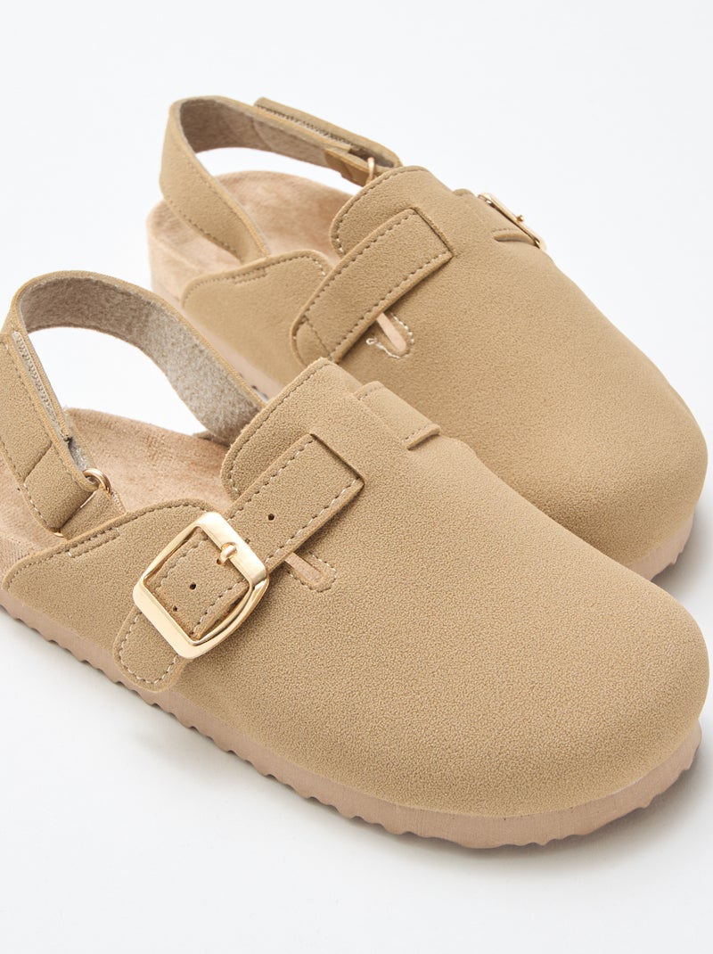 Sabot aus Wildlederimitat Beige - Kiabi