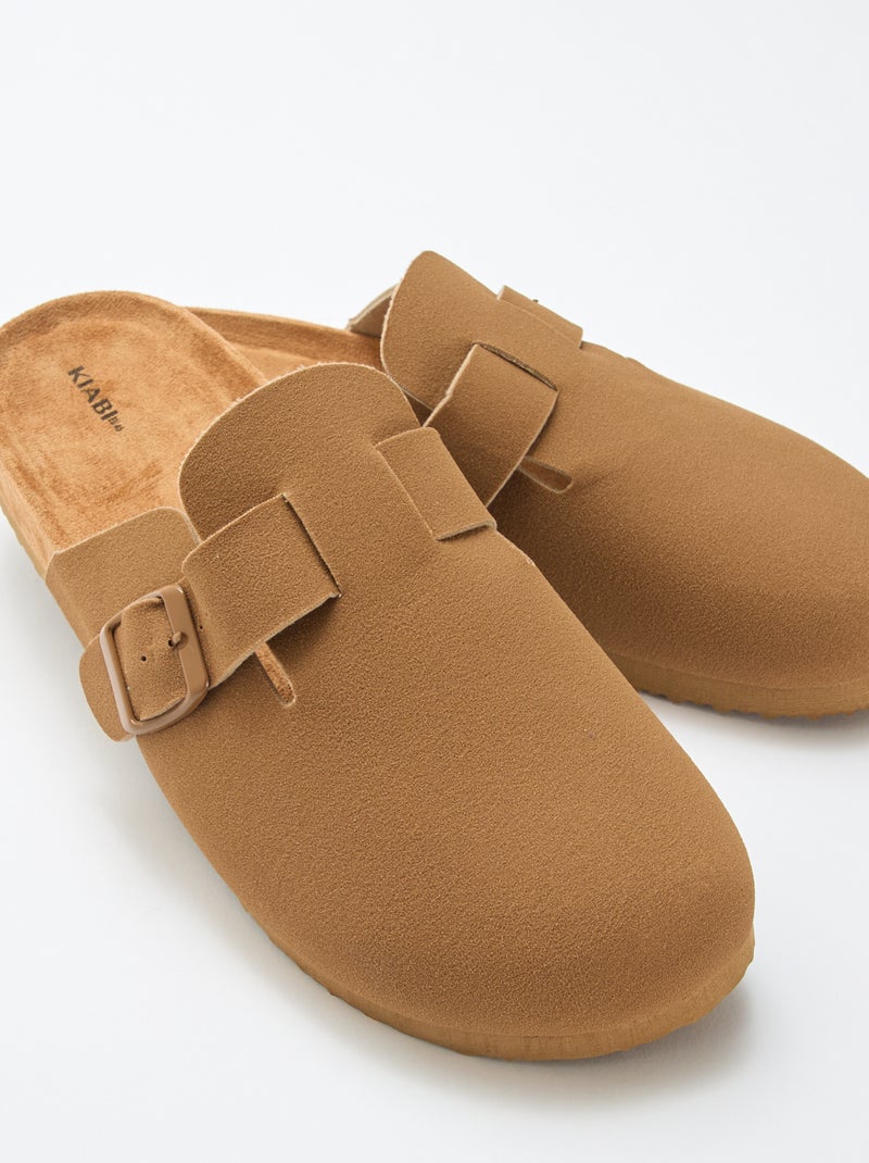 Sabots mules effet suède Marron - Kiabi
