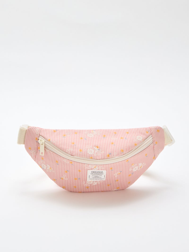 Sac à banane imprimé all-over fleuri en coton Rose - Kiabi