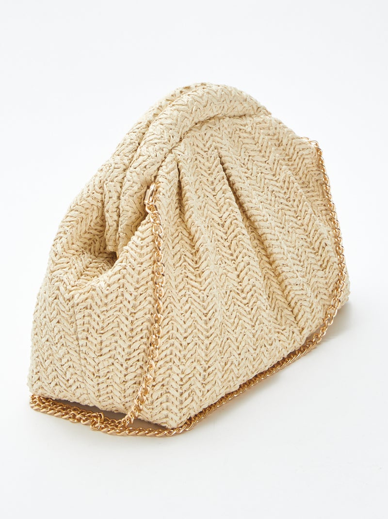 Sac bandoulière en raphia BEIGE - Kiabi