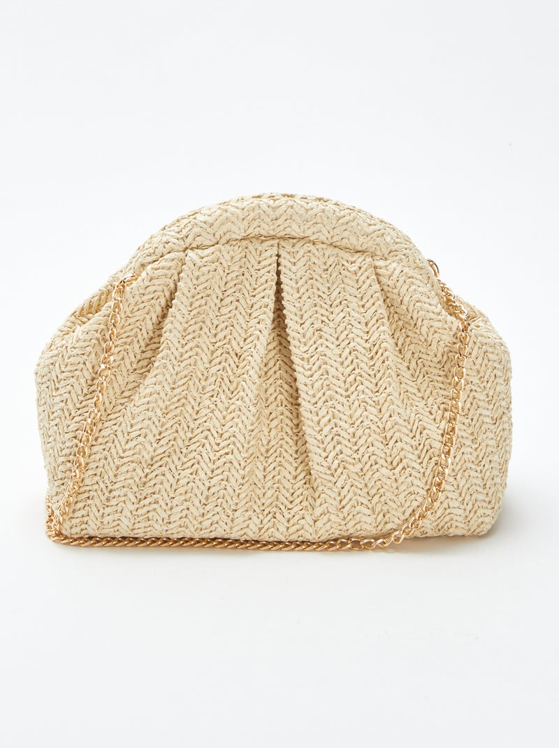 Sac bandoulière en raphia BEIGE - Kiabi