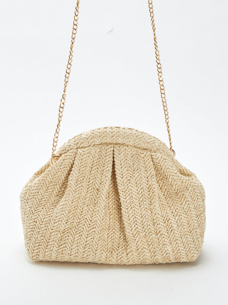 Sac bandoulière en raphia BEIGE - Kiabi