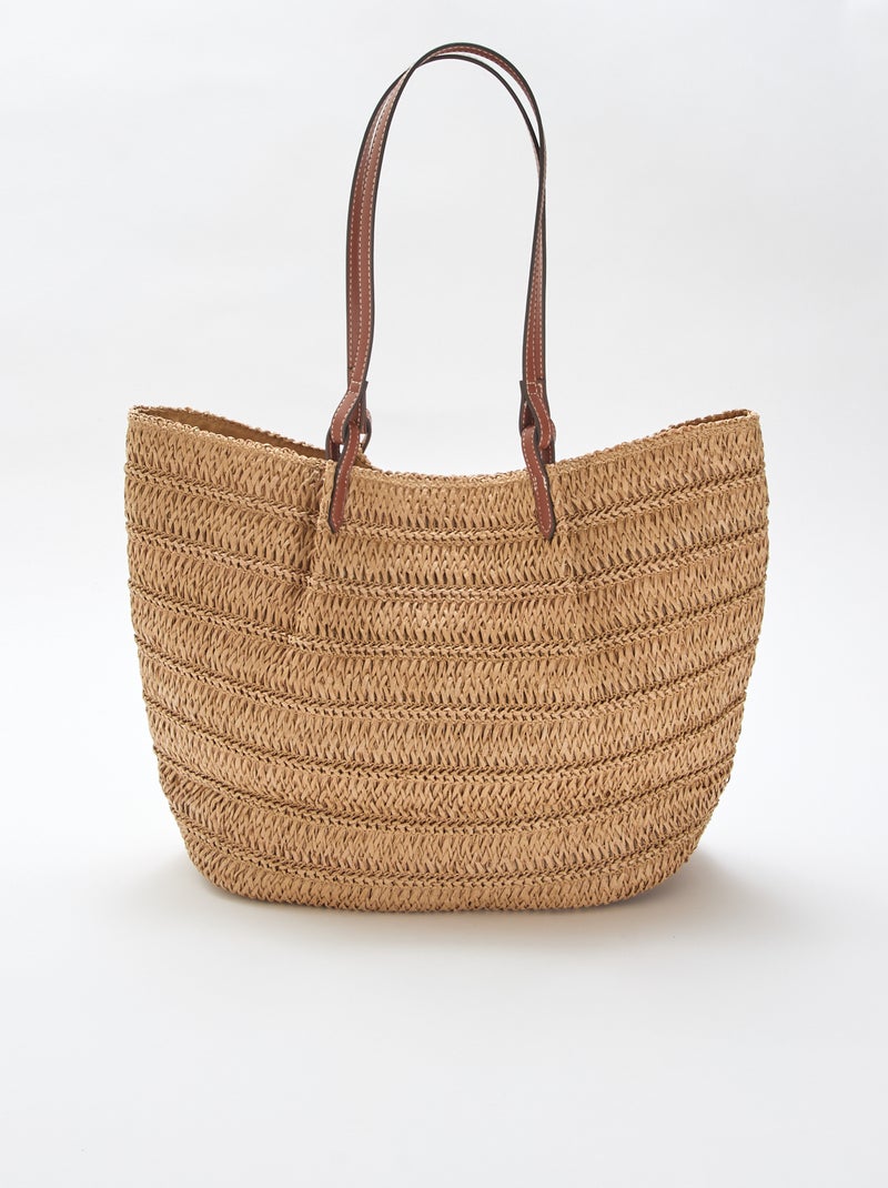 Sac cabas en paille Beige - Kiabi