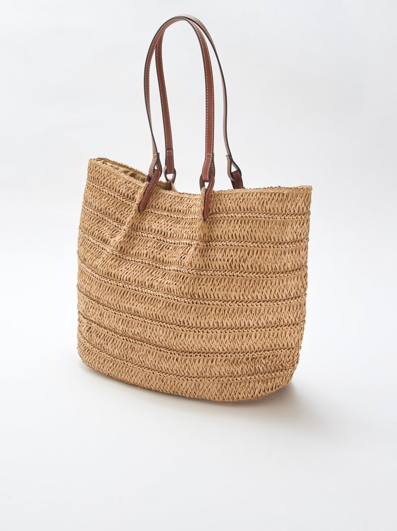 Sac cabas en paille Beige - Kiabi