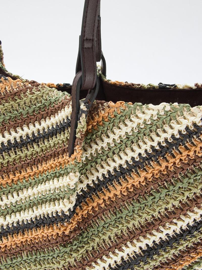 Sac cabas en paille Vert - Kiabi