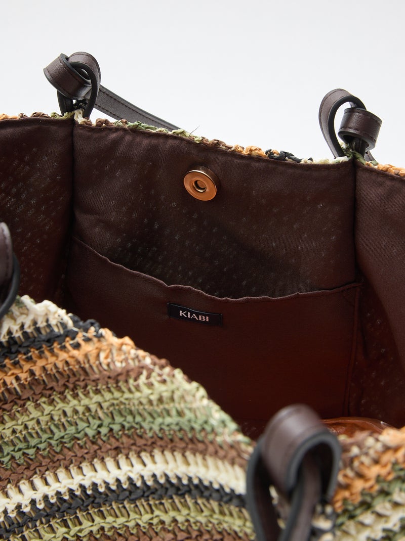 Sac cabas en paille Vert - Kiabi