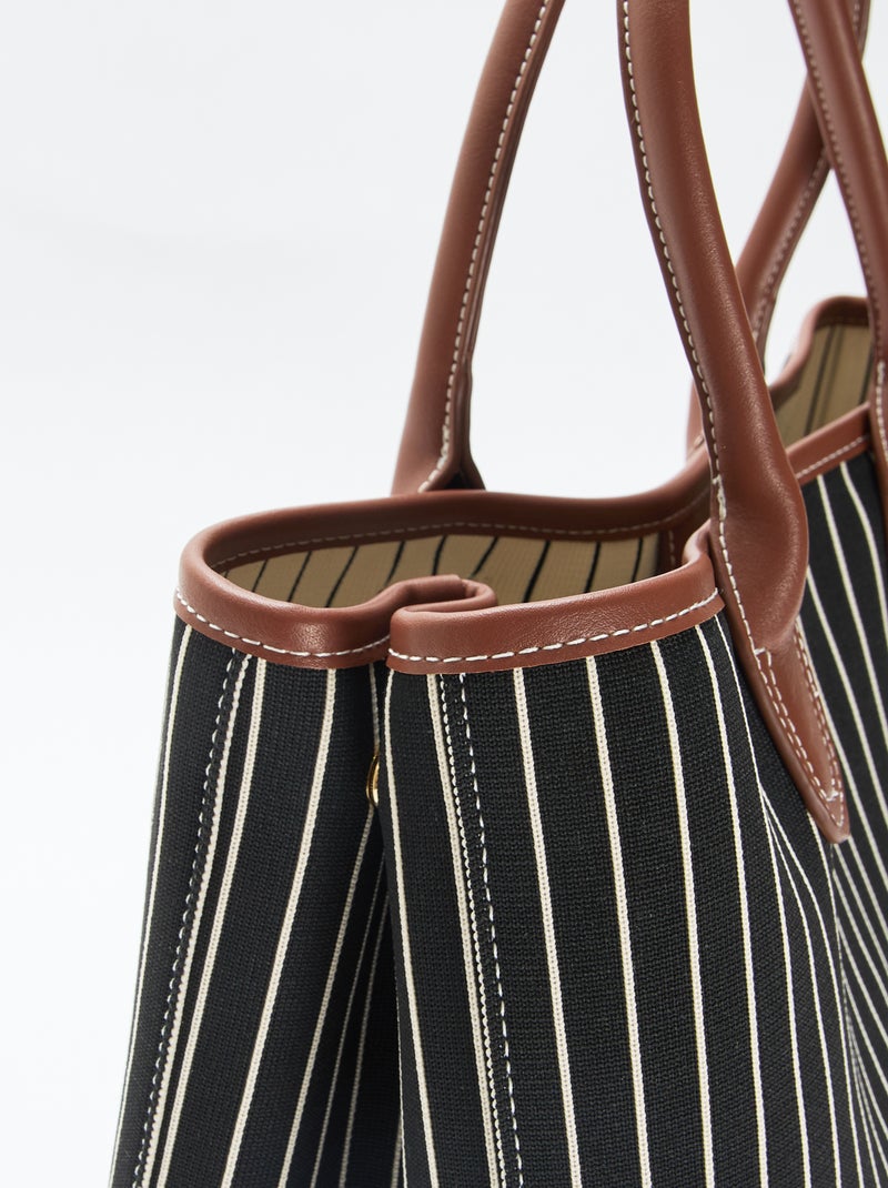 Sac cabas en tissu Noir - Kiabi