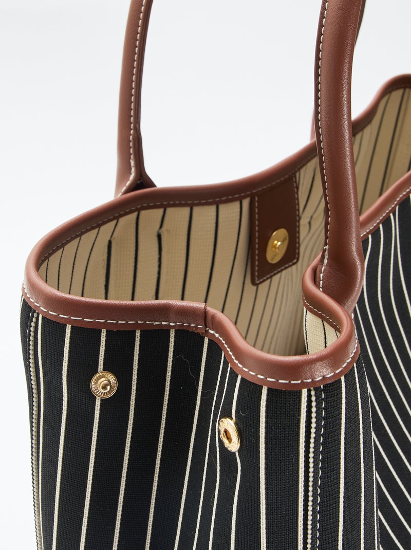 Sac cabas en tissu Noir - Kiabi