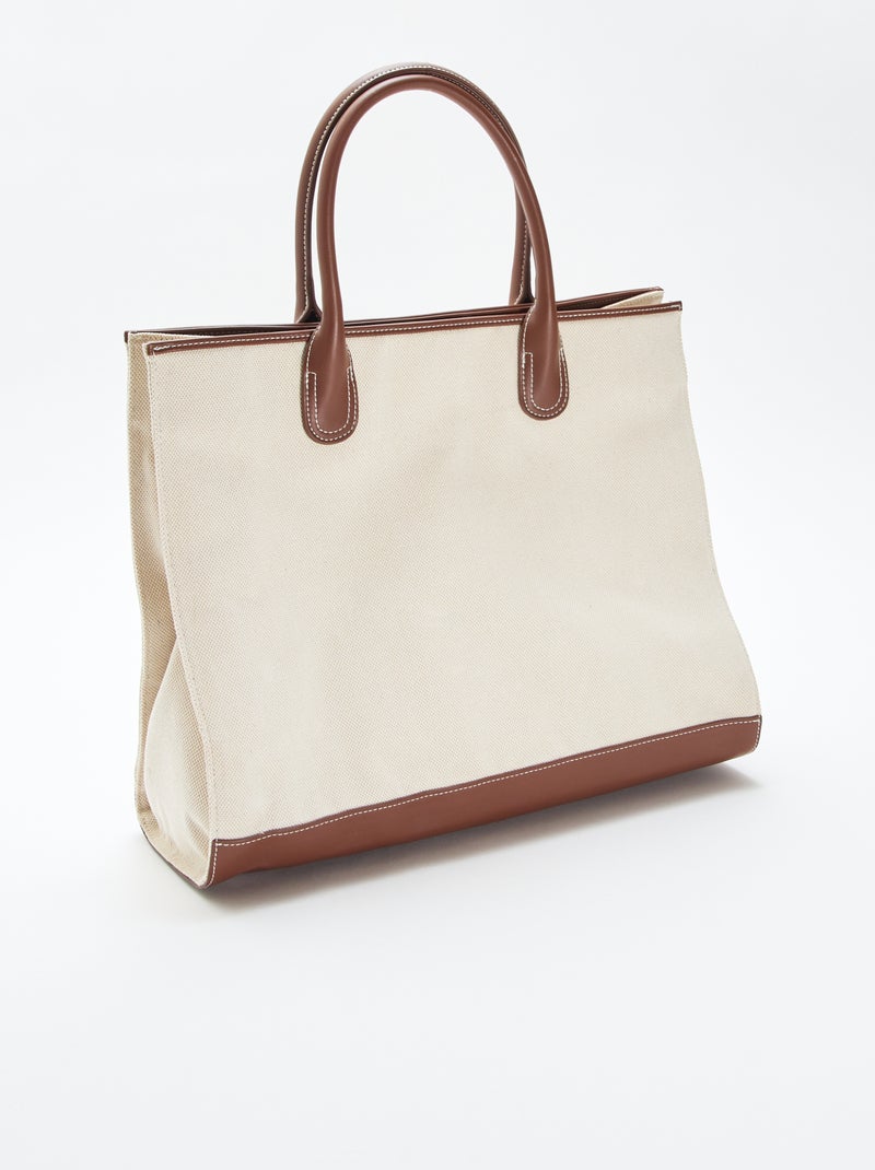 Sac cabas en toile Beige - Kiabi
