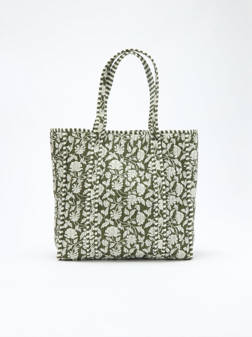 Sac cabas matelassé motif fleurs - Kiabi
