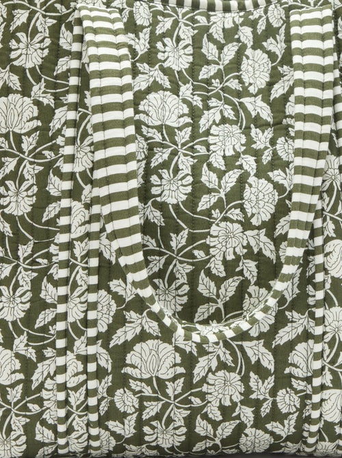 Sac cabas matelassé motif fleurs - Kiabi