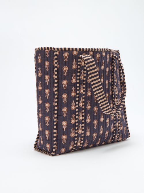 Sac cabas matelassé motif fleurs - Kiabi