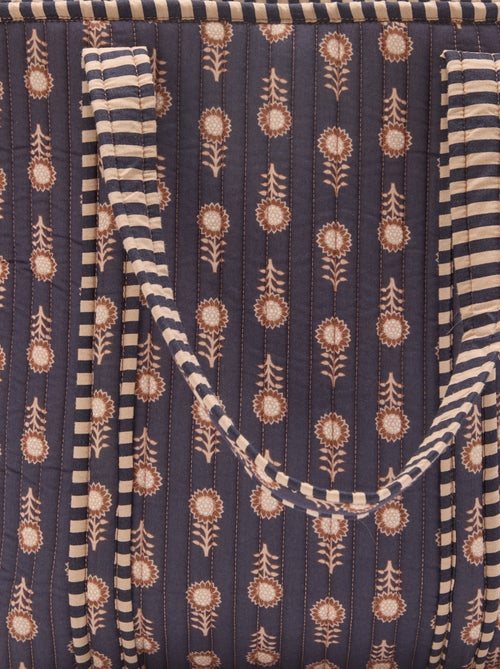 Sac cabas matelassé motif fleurs - Kiabi