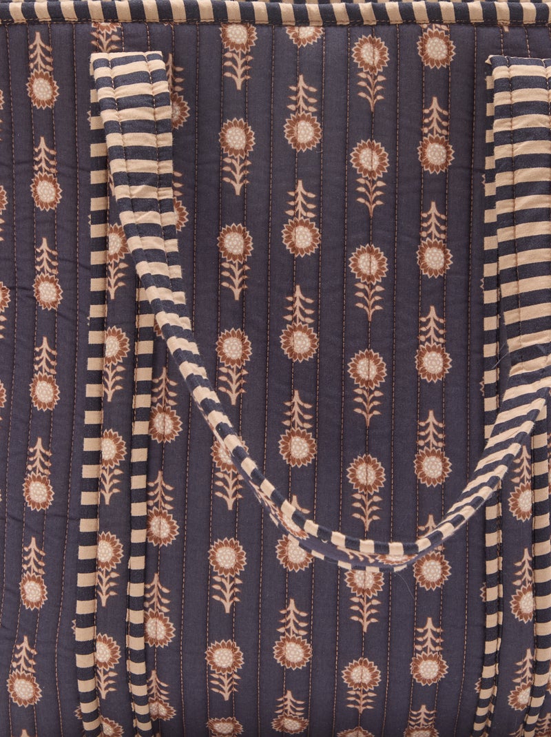 Sac cabas matelassé motif fleurs Violet - Kiabi