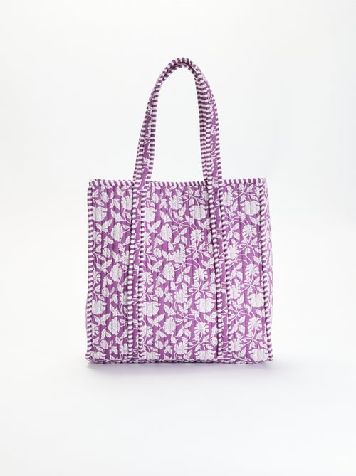 Sac cabas matelassé motif indienne - Kiabi