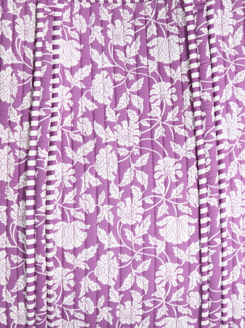 Sac cabas matelassé motif indienne Violet - Kiabi