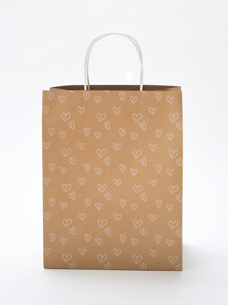 Sac cadeau 'coeur' Beige - Kiabi