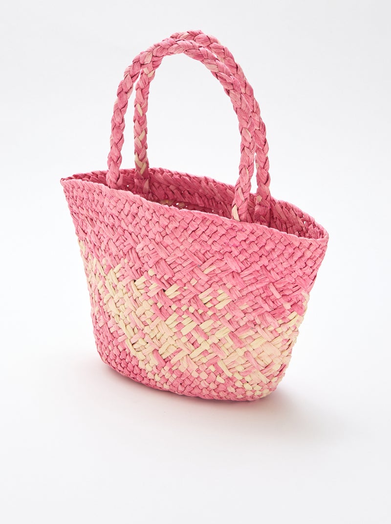 Sac en papier tressé Rose - Kiabi