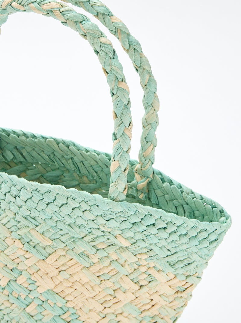 Sac en papier tressé Vert - Kiabi