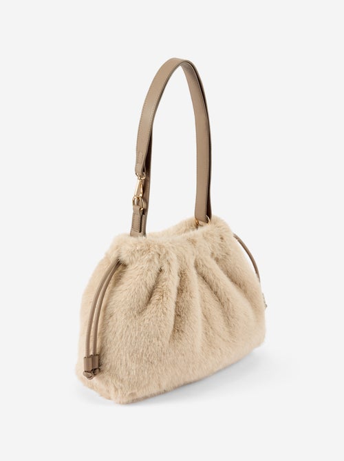 Sac forme bourse en maille poilue - Kiabi