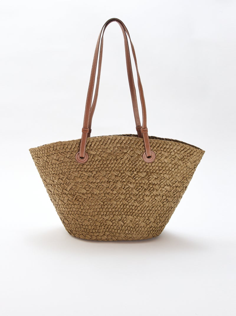 Sac panier avec anses Kaki - Kiabi