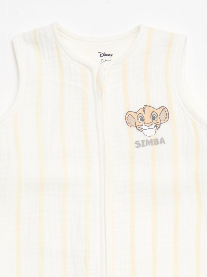 Sacco nanna con cerniera senza maniche \'Disney\' \'Simba\' in velluto Bianco - Kiabi