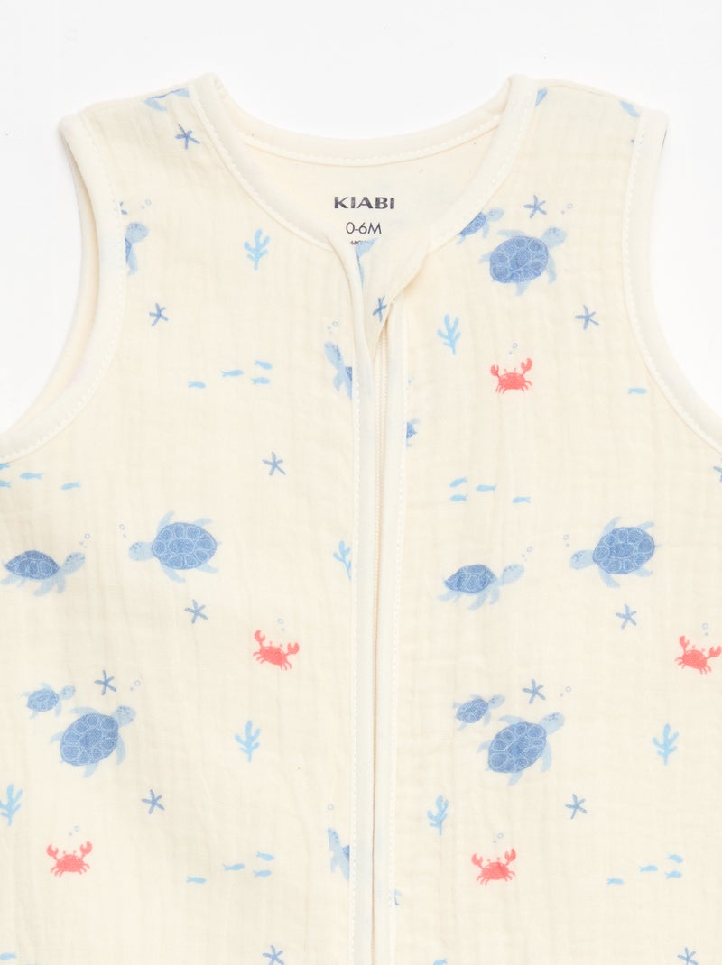 Sacco nanna senza maniche animato in garza di cotone TOG 1 Beige - Kiabi