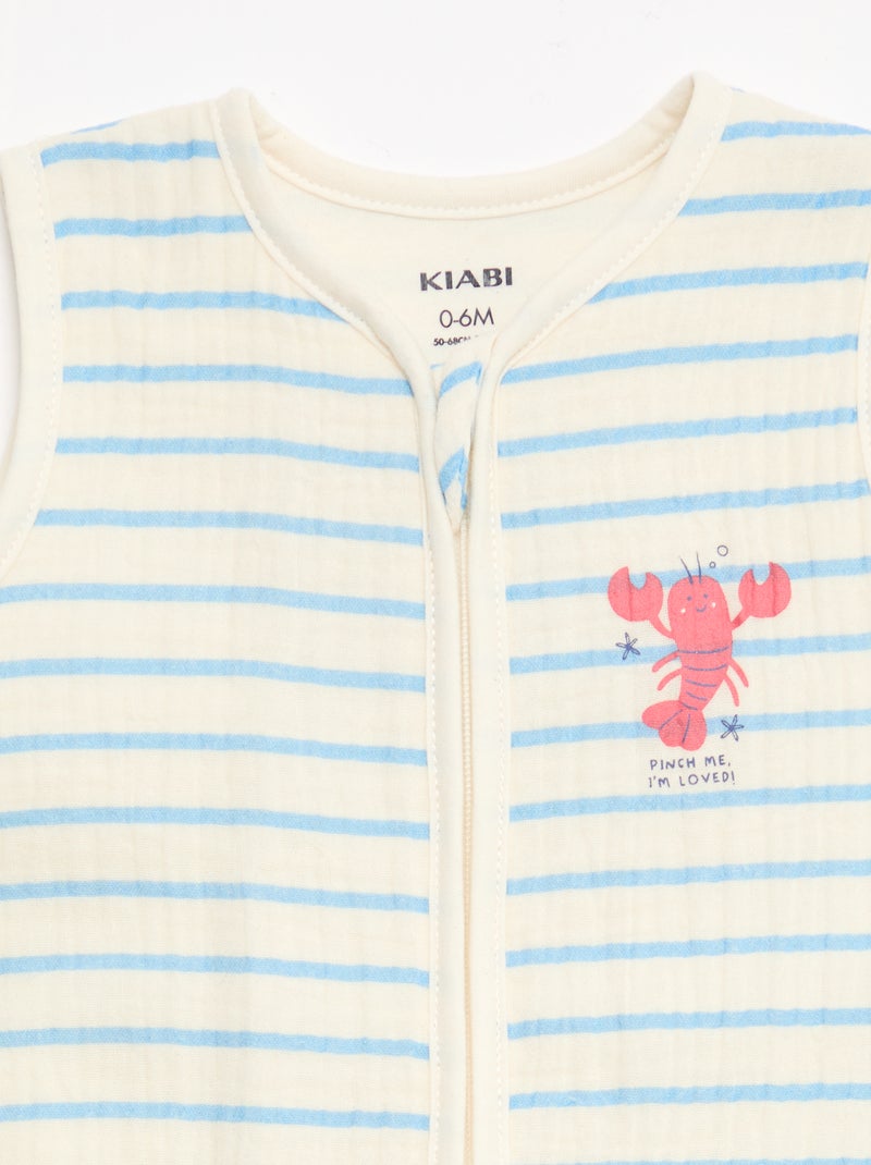 Sacco nanna senza maniche animato in garza di cotone TOG 1 Beige - Kiabi