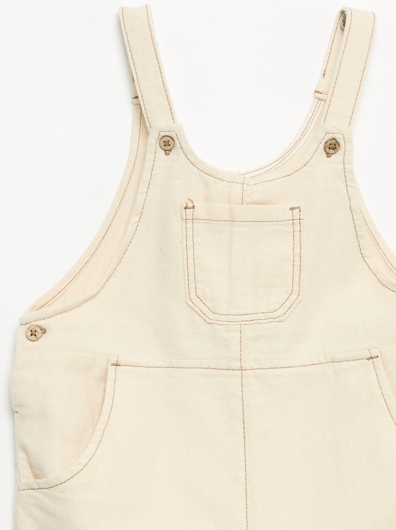 Salopette con tasche Bianco - Kiabi