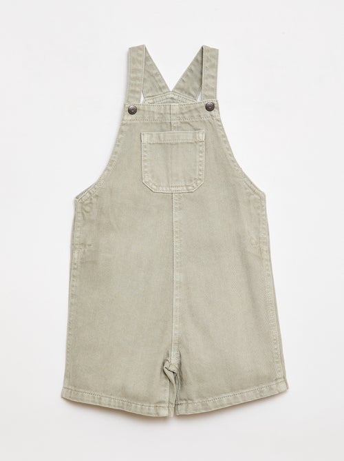 Salopette corta in denim di cotone tinta unita - Kiabi