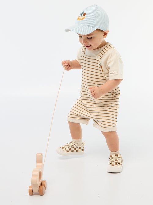 Salopette corta in french terry con bretelle in cotone - Kiabi