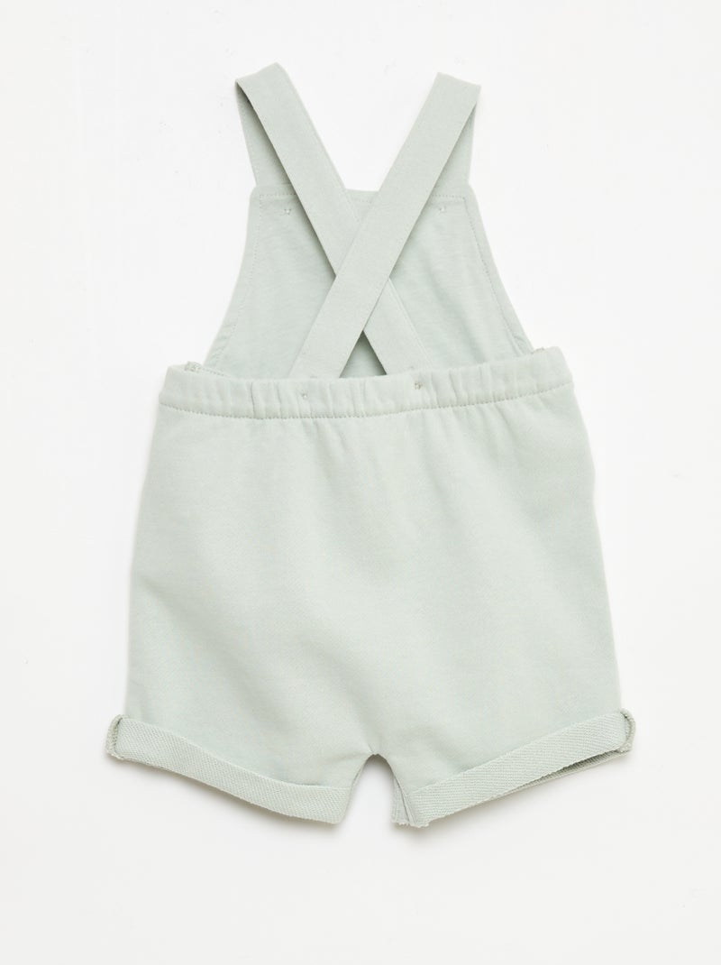 Salopette courte en molleton non gratté avec bretelles en coton Bleu - Kiabi