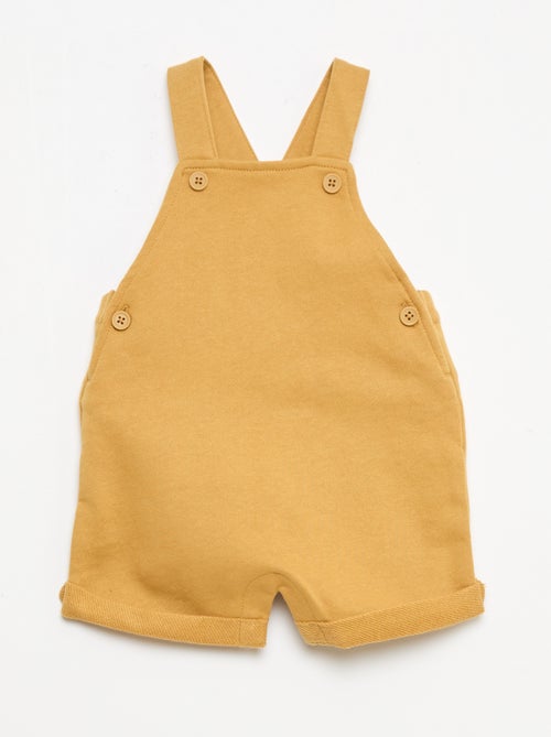 Salopette courte en molleton non gratté avec bretelles en coton - Kiabi