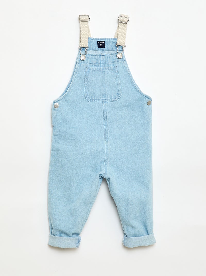 Salopette en denim avec poche plaquée Bleu - Kiabi