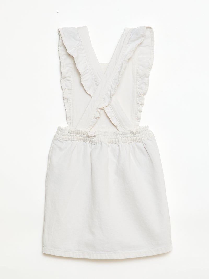 Salopette en jean avec volants Blanc - Kiabi