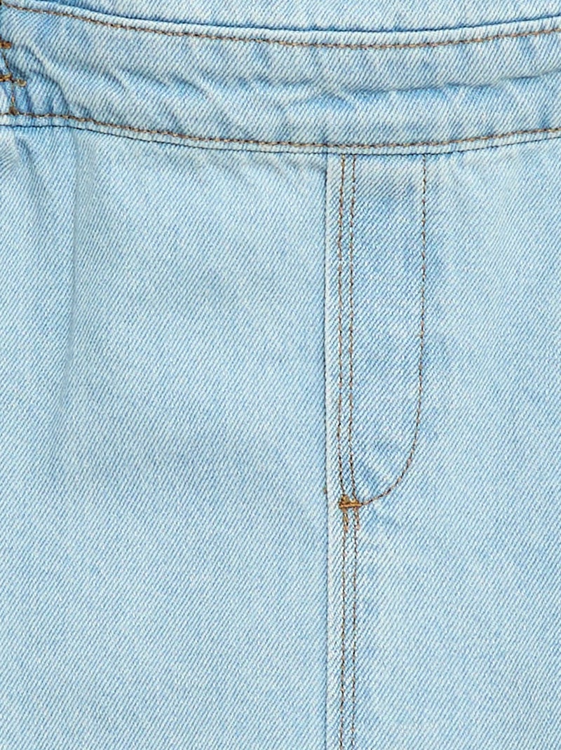 Salopette en jean avec volants Bleu - Kiabi