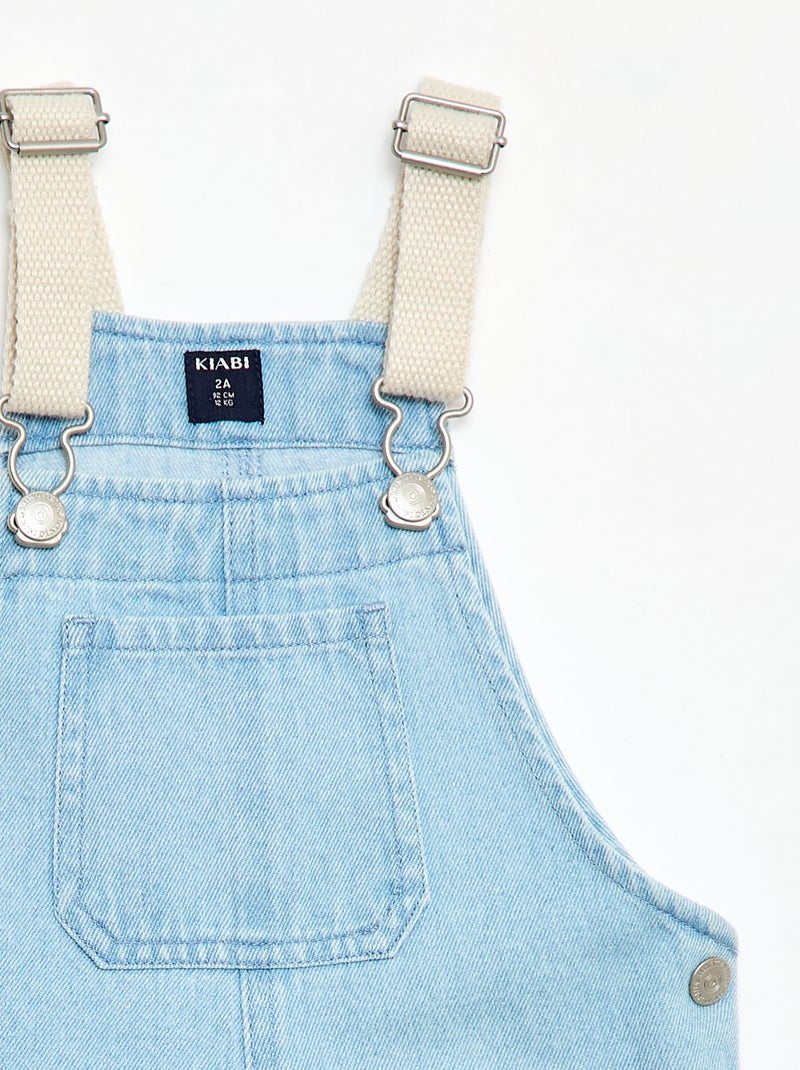 Salopette in denim con tasca applicata Blu - Kiabi