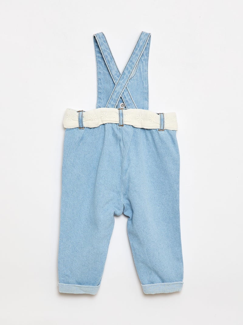 Salopette longue en jean Blanc - Kiabi