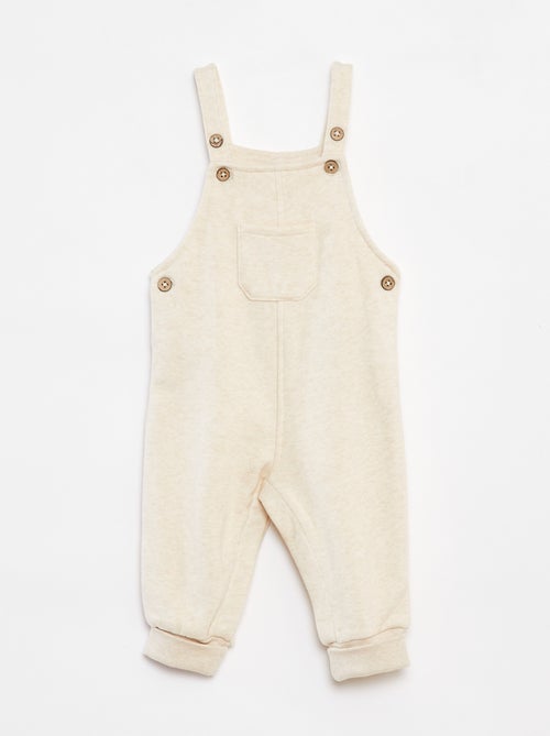 Salopette longue en molleton avec bretelles ajustables - Kiabi