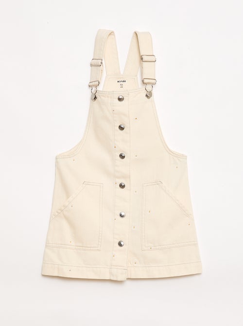 Salopette short avec fleurs brodées - Kiabi