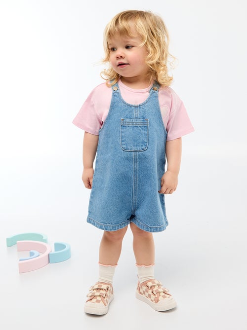 Salopette short avec poche poitrine - Kiabi